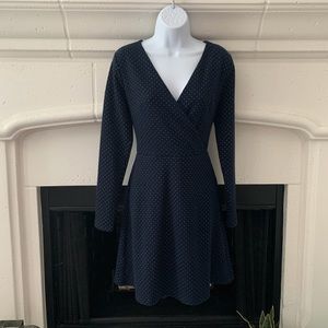 LOFT Blue Polka Dot Dress